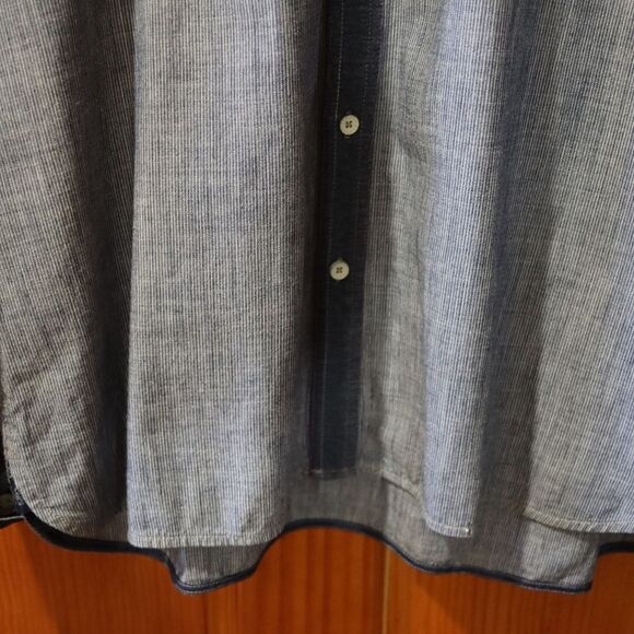 Robert Graham Blue Gray Pin Stripe Camo Flip Cuff Sleeves Button Down Shirt 2X - Picture 6 of 16